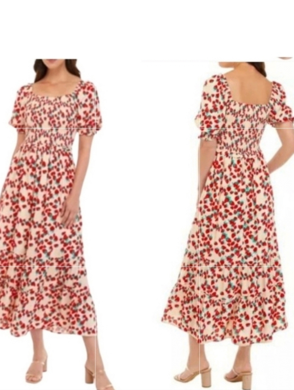 Betsey Johnson Midi Strawberry Fields Dress Size Medium